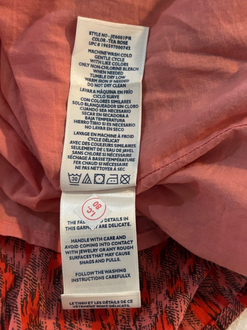 Joie Silk Blend Red Pink Print Sleeveless Maxi Dress Size Large NWT - Picture 5 of 5